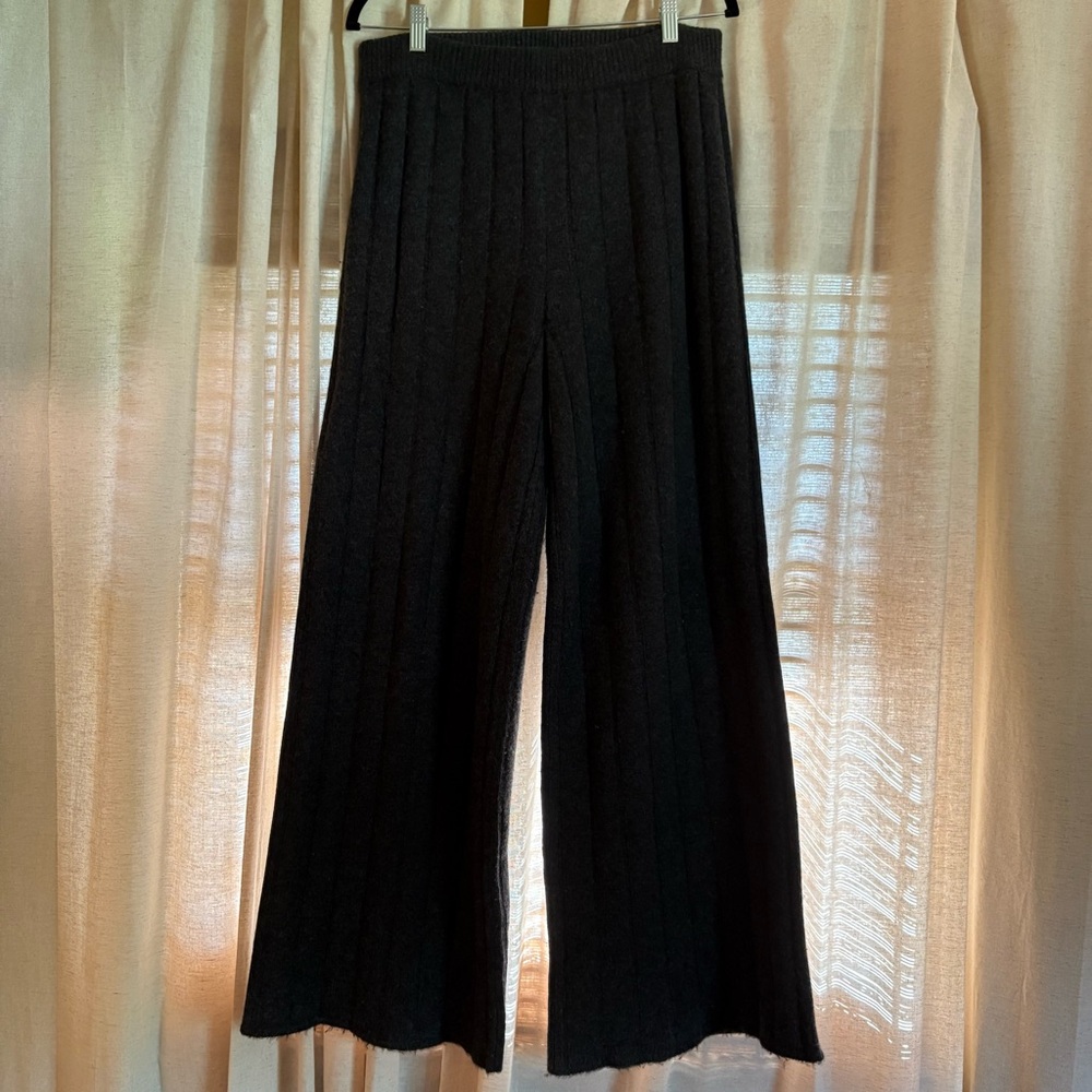NakedCashmere Dark Grey Wide Leg Sweater Pants